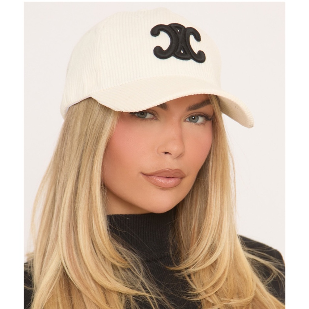 Stylish Cream Cap with Black Logo